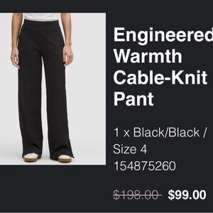 lululemon athletica Engineered Warmth Cable-Knit Pant - Black
